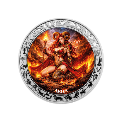 Aries Goddesses Zodiac series 1 Oz Silver Coin 2026 PopCoins