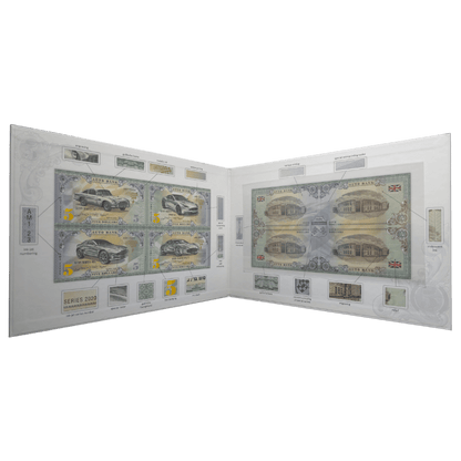 Aston Martin Auto Fantasy Note Limited Series Uncut Sheet of Four Notes packaging