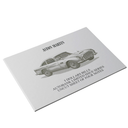 Aston Martin Autobank Limited Series Uncut Sheet of Four Notes - reverse