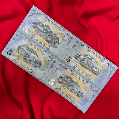 Audi Auto Fantasy Note Limited Series Uncut Sheet of Four Notes