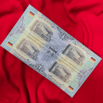 Audi Auto Fantasy Note Limited Series Uncut Sheet of Four Notes