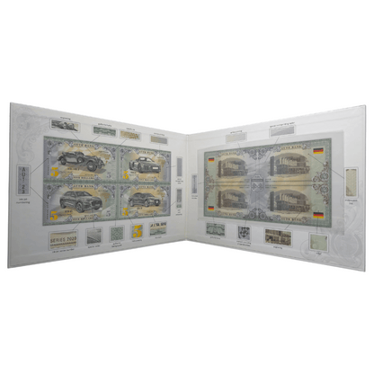 Audi Auto Fantasy Note Limited Series Uncut Sheet of Four Notes