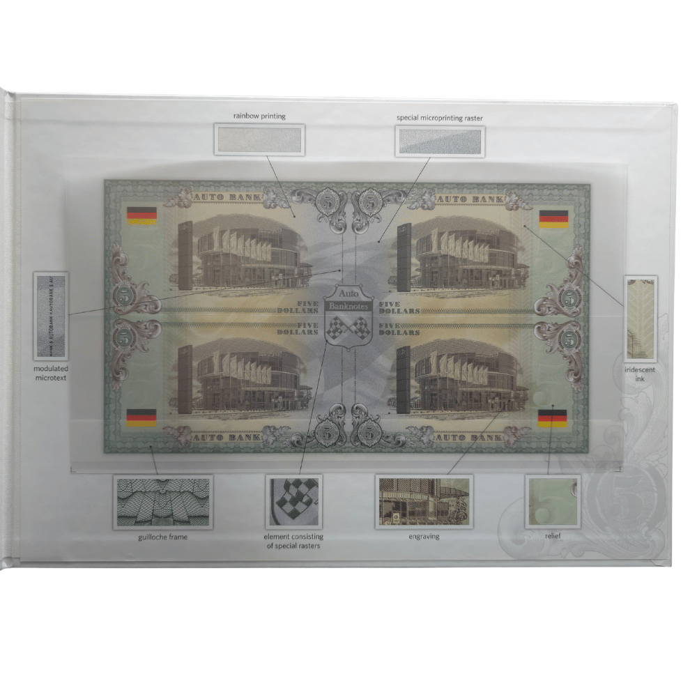 Audi Auto Fantasy Note Limited Series Uncut Sheet of Four Notes