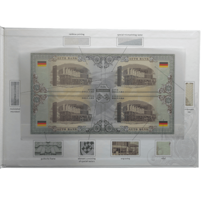Audi Auto Fantasy Note Limited Series Uncut Sheet of Four Notes