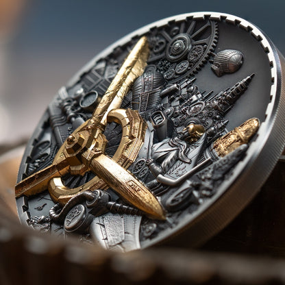 Aviation Steampunk 3 Oz Silver Coin 2025 gallery - Parthava Coin