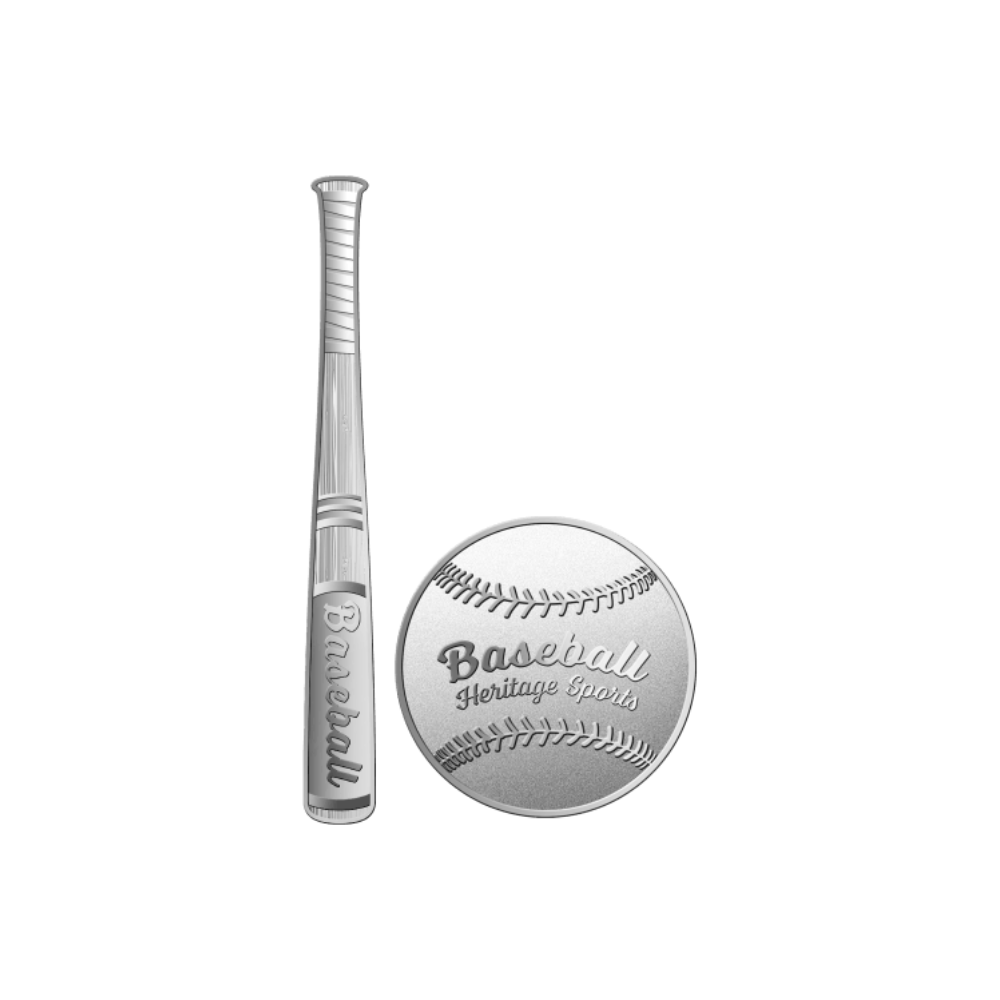 BASEBALL Heritage Sports Set 2 Silver Coins $1 Solomon Islands 2022