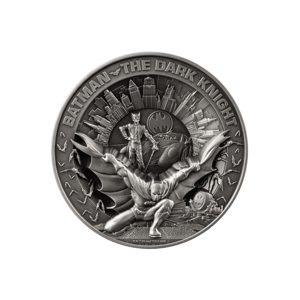 BATMAN The Dark Night 10 Oz Silver Coin $10 Barbados 2024