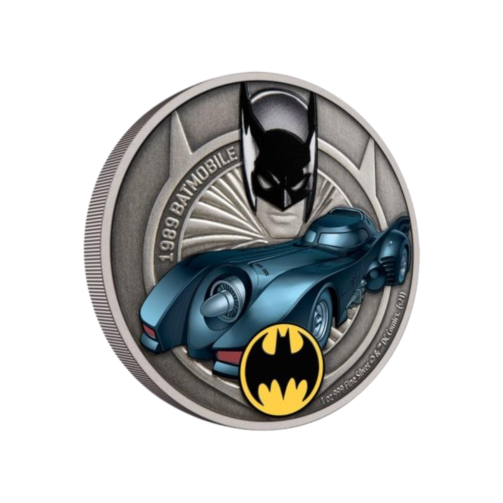 BATMOBILE 1989 DC Comics 1 Oz Silver Coin $2 Niue 2020