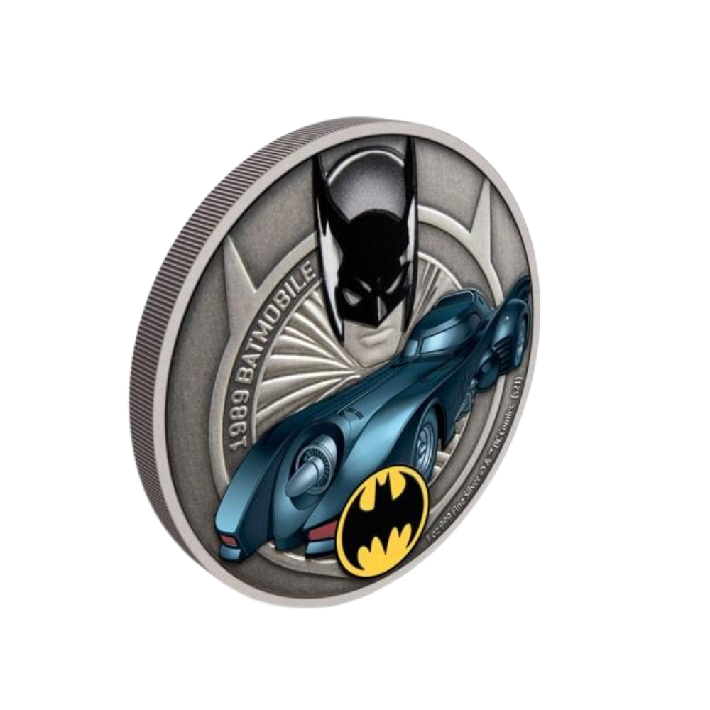 BATMOBILE 1989 DC Comics 1 Oz Silver Coin $2 Niue 2020