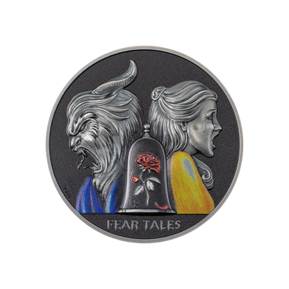 BEAUTY AND THE BEAST Fear Tales 2 Oz Silver Coin $10 Palau 2022