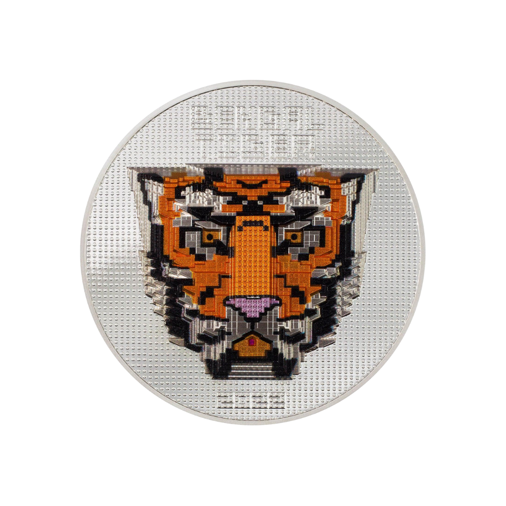 BENGAL TIGER Beloved Building Blocks 5 Oz Silver Coin $20 Palau 2022