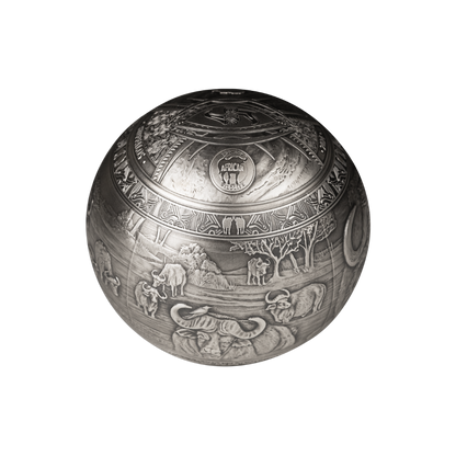 BIG FIVE LEOPARDS Spherical 1 Kg Kilo Silver Coin 1000 Francs Djibouti 2023