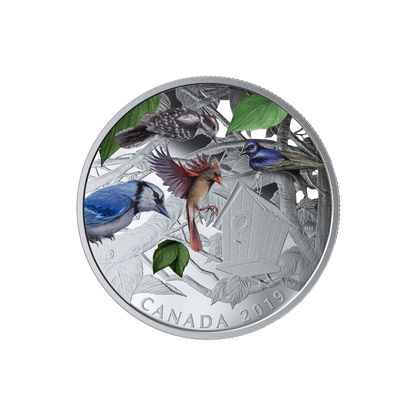BIRDS IN THE BACKYARD 2 Oz Silver Coin $30 Canada 2019
