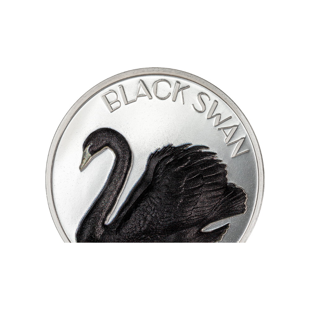 BLACK SWAN 2 Oz Silver Coin $10 Cook Islands 2023
