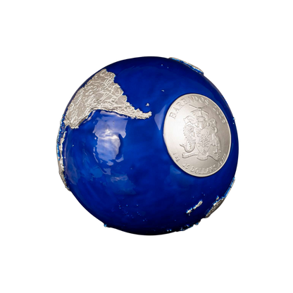 BLUE MARBLE 1 Kilo Spherical Silver Coin $25 Barbados 2025