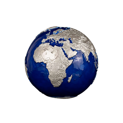 BLUE MARBLE 1 Kilo Spherical Silver Coin $25 Barbados 2025