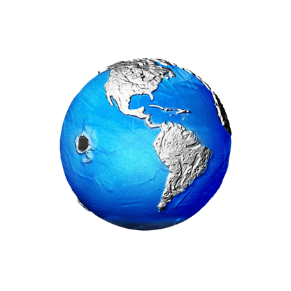 BLUE MARBLE ENDANGERED Meteorite From Space 3 Oz Silver Coin $5 Barbados 2022