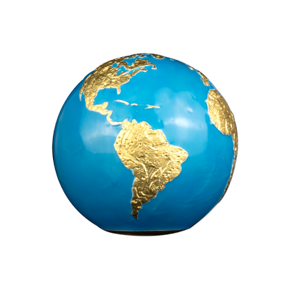 BLUE MARBLE Glow in the Dark Gold Plating 3 Oz Silver Coin $5 Barbados 2023