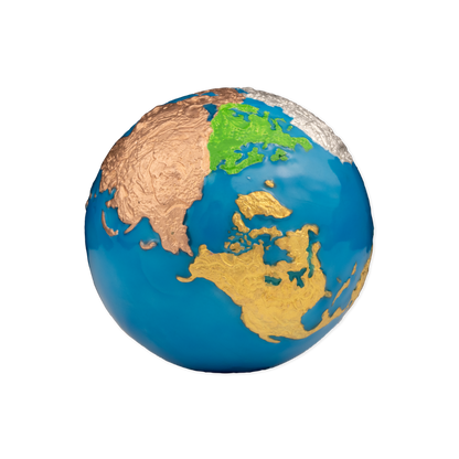 BLUE MARBLE Glow in the Dark Planet Earth 5 Oz Silver Coin $5 Barbados 2024