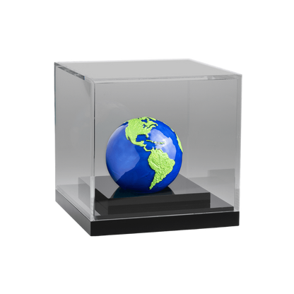 BLUE MARBLE Green Planet Earth Spherical 3 Oz Silver Coin $5 Barbados 2022