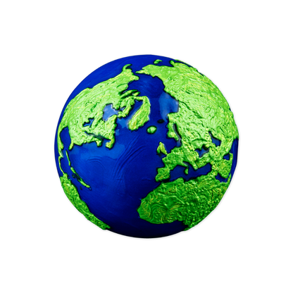 BLUE MARBLE Green Planet Earth Spherical 3 Oz Silver Coin $5 Barbados 2022