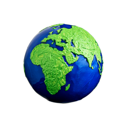 BLUE MARBLE Green Planet Earth Spherical 3 Oz Silver Coin $5 Barbados 2022