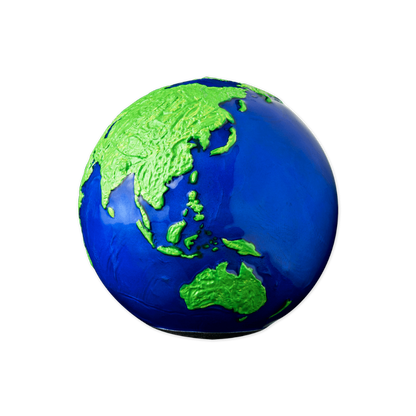 BLUE MARBLE Green Planet Earth Spherical 3 Oz Silver Coin $5 Barbados 2022