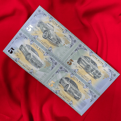BMW Auto Fantasy Note Limited Series Uncut Sheet of Four Notes