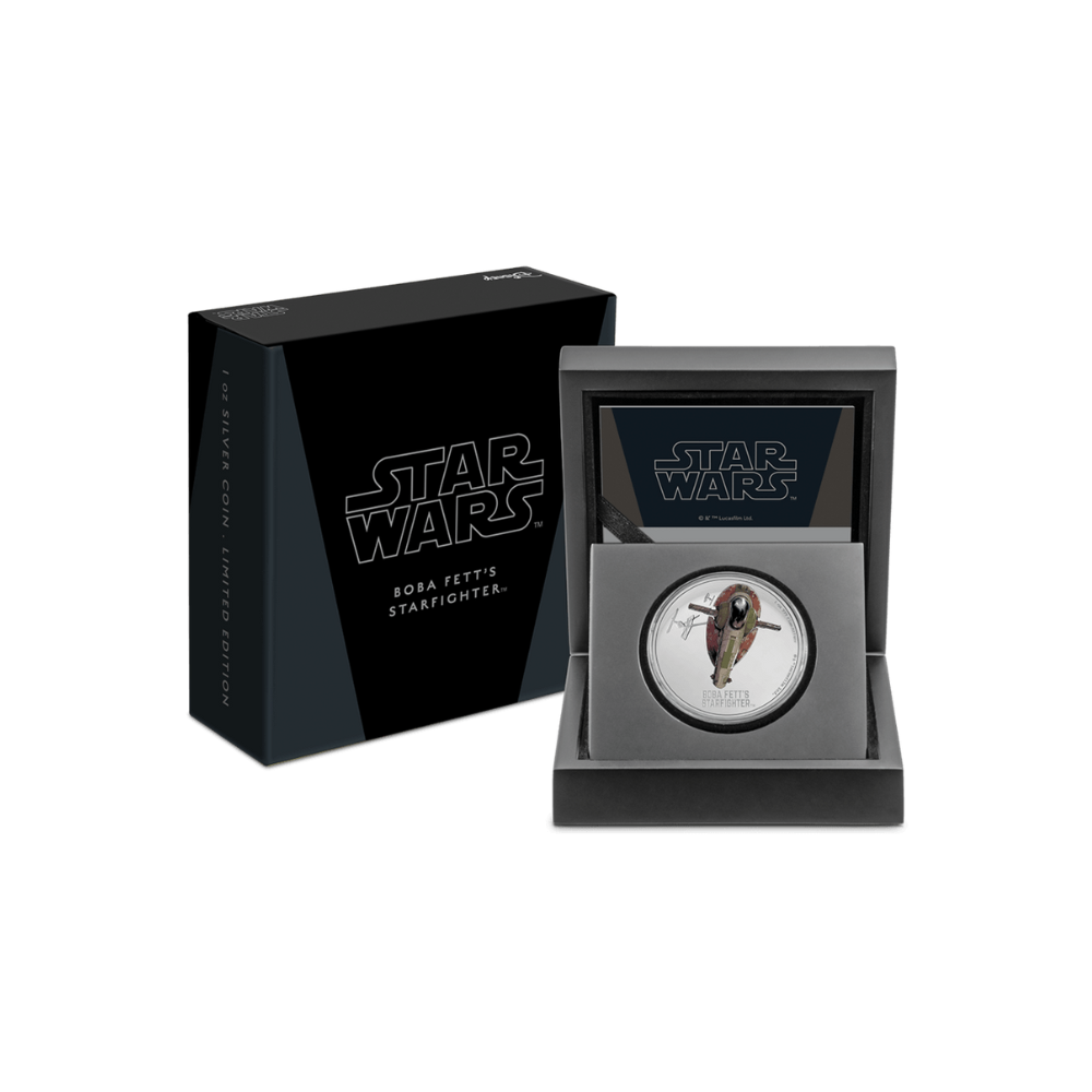 BOBA FETT's Starfighter 1 Oz Silver Coin $2 Niue 2022