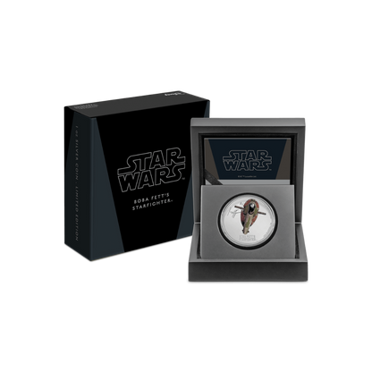 BOBA FETT's Starfighter 1 Oz Silver Coin $2 Niue 2022
