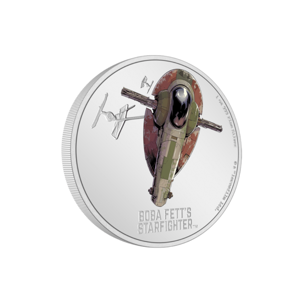 BOBA FETT's Starfighter 1 Oz Silver Coin $2 Niue 2022