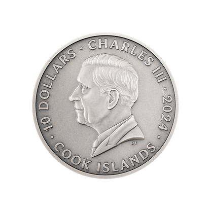 BOOK OF SOULS Iron Maiden 2 Oz Silver Coin $10 Cook Islands 2024