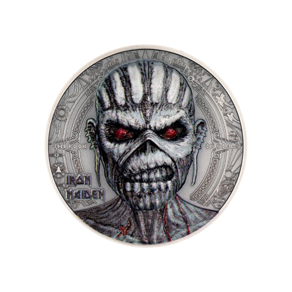 BOOK OF SOULS Iron Maiden 2 Oz Silver Coin $10 Cook Islands 2024