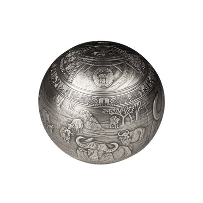 BUFFALO Big Five Spherical 1 Kg Kilo Silver Coin 1000 Francs Djibouti 2024