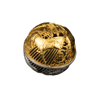 BULL AND BEAR Spherical 2 Oz Silver Coin $5 Samoa 2022