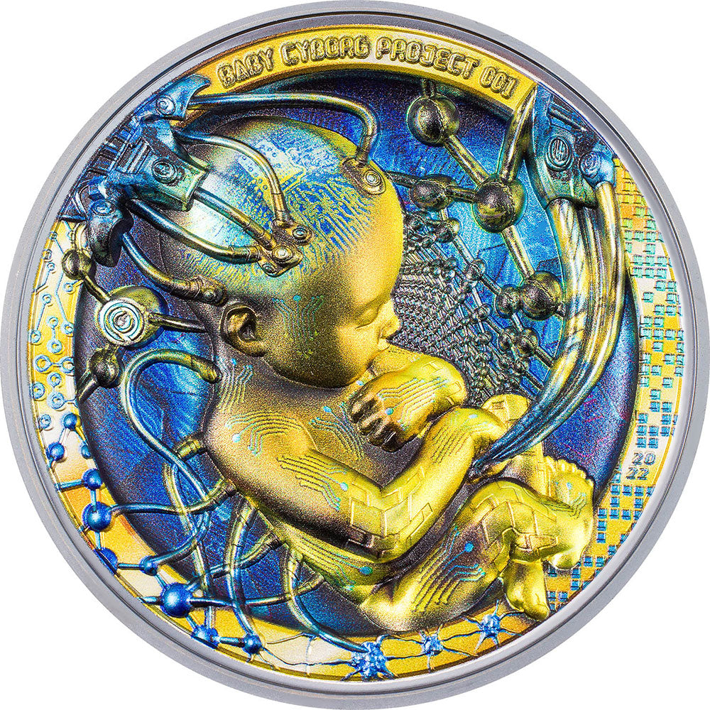 BABY Cyborg Revolution 3 Oz Silver Coin $20 Palau 2022