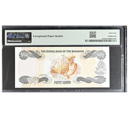 Bahamas 1/2 Dollar ND 1984 Pick 42a Choice UNC 64 EPQ