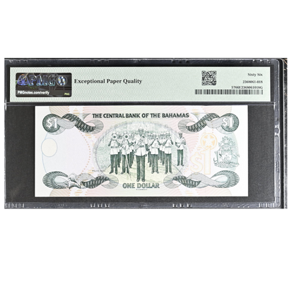 Bahamas 1 Dollar 1996 Pick 57 Gem UNC 66 EPQ