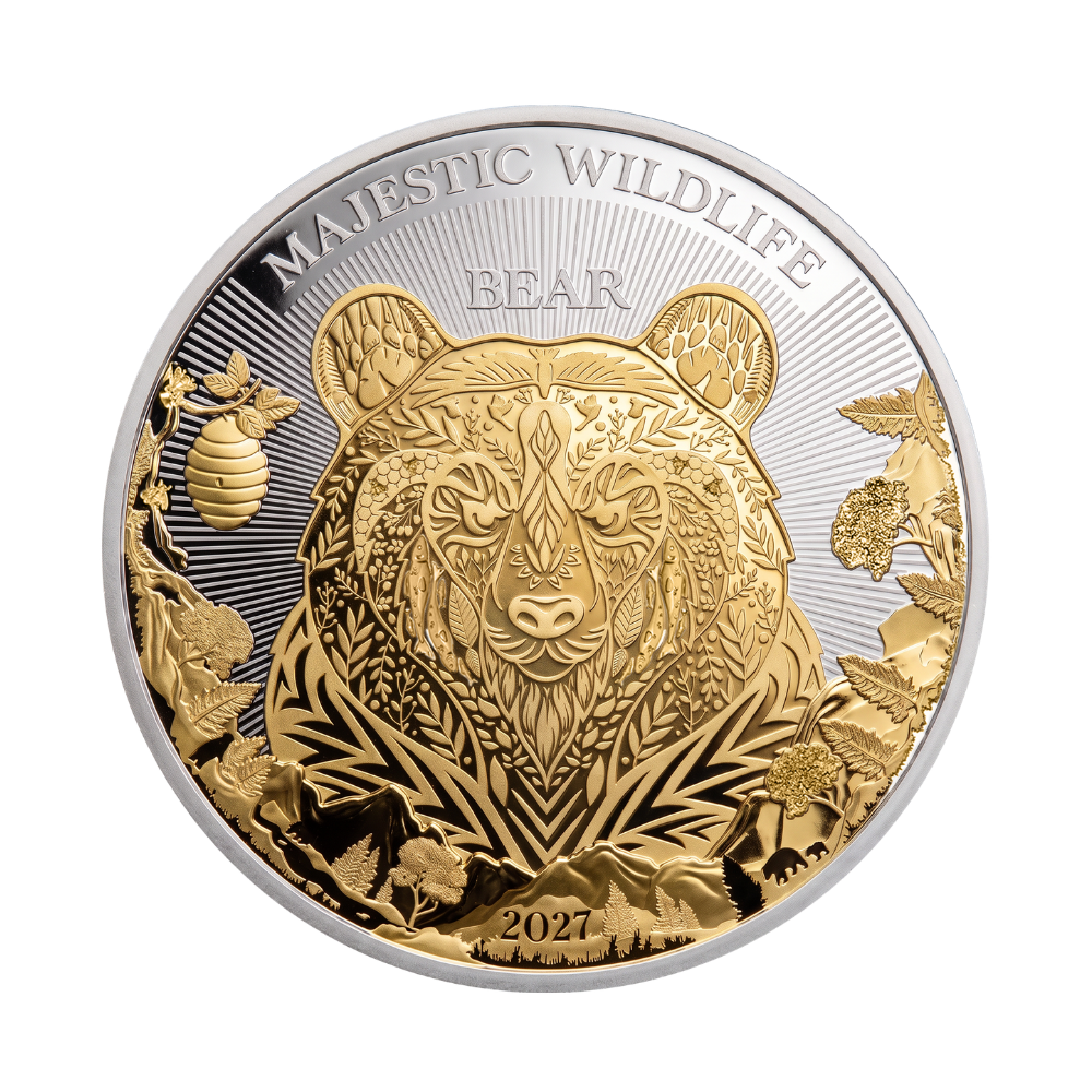 Bear Majestic Wildlife 5 Oz Silver Coin 2027 MDM