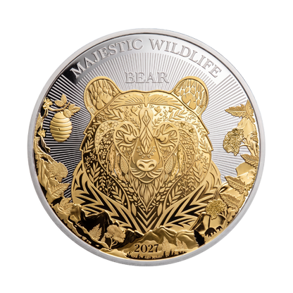 Bear Majestic Wildlife 5 Oz Silver Coin 2027 MDM