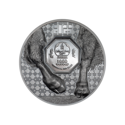 Bison Wild Mongolia 2 Oz Black Proof Silver Coin 2025