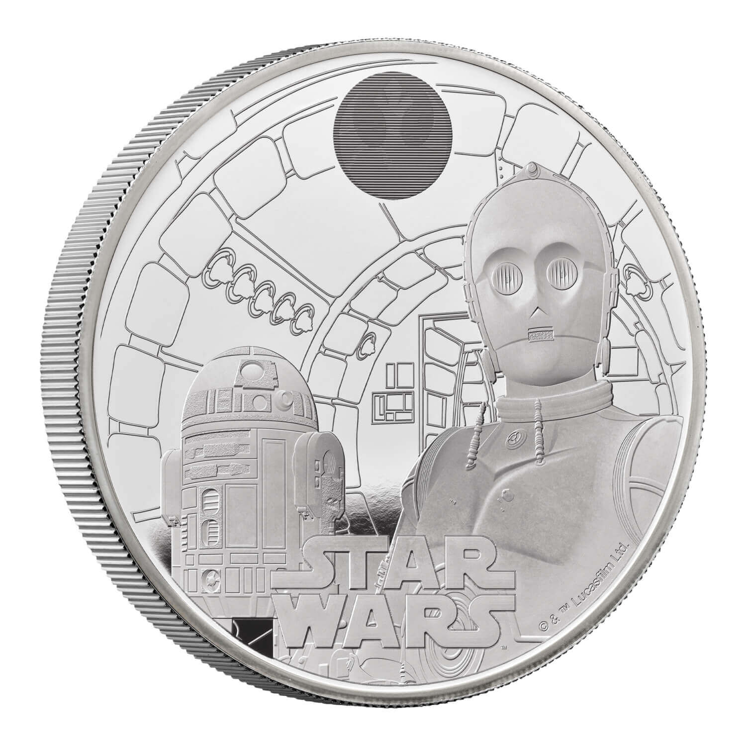 C-3PO AND R2-D2 Star Wars 5 Oz Silver Coin 10 Pounds United Kingdom 2023