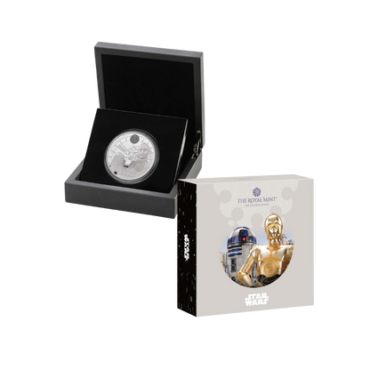 C-3PO AND R2-D2 Star Wars 5 Oz Silver Coin 10 Pounds United Kingdom 2023