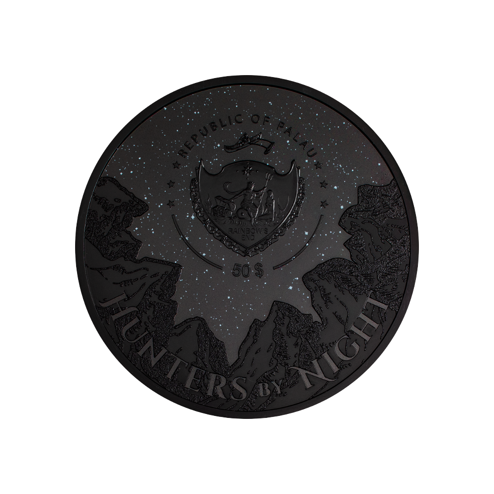 CAIMAN Hunters By Night 1 Kg Kilo Silver Coin $50 Palau 2024