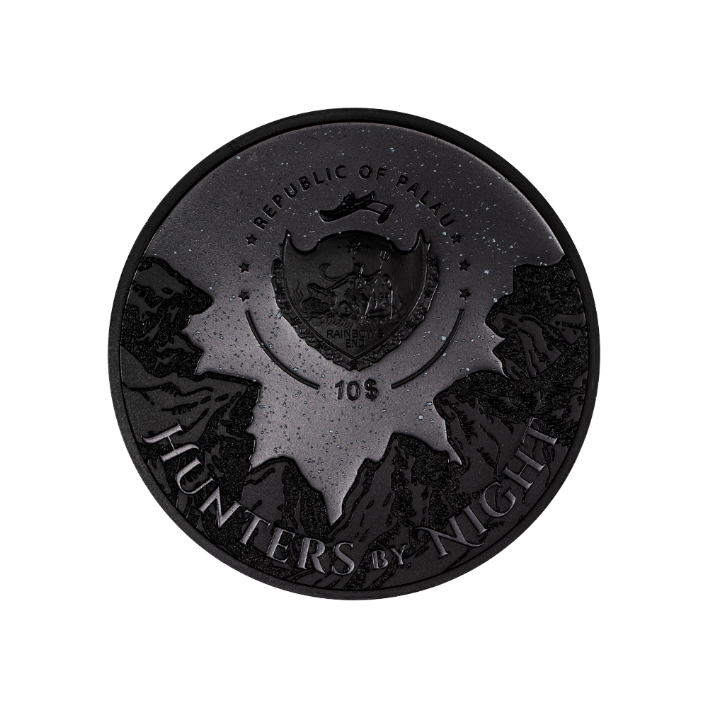 CAIMAN Hunters By Night 2 Oz Silver Coin $10 Palau 2023