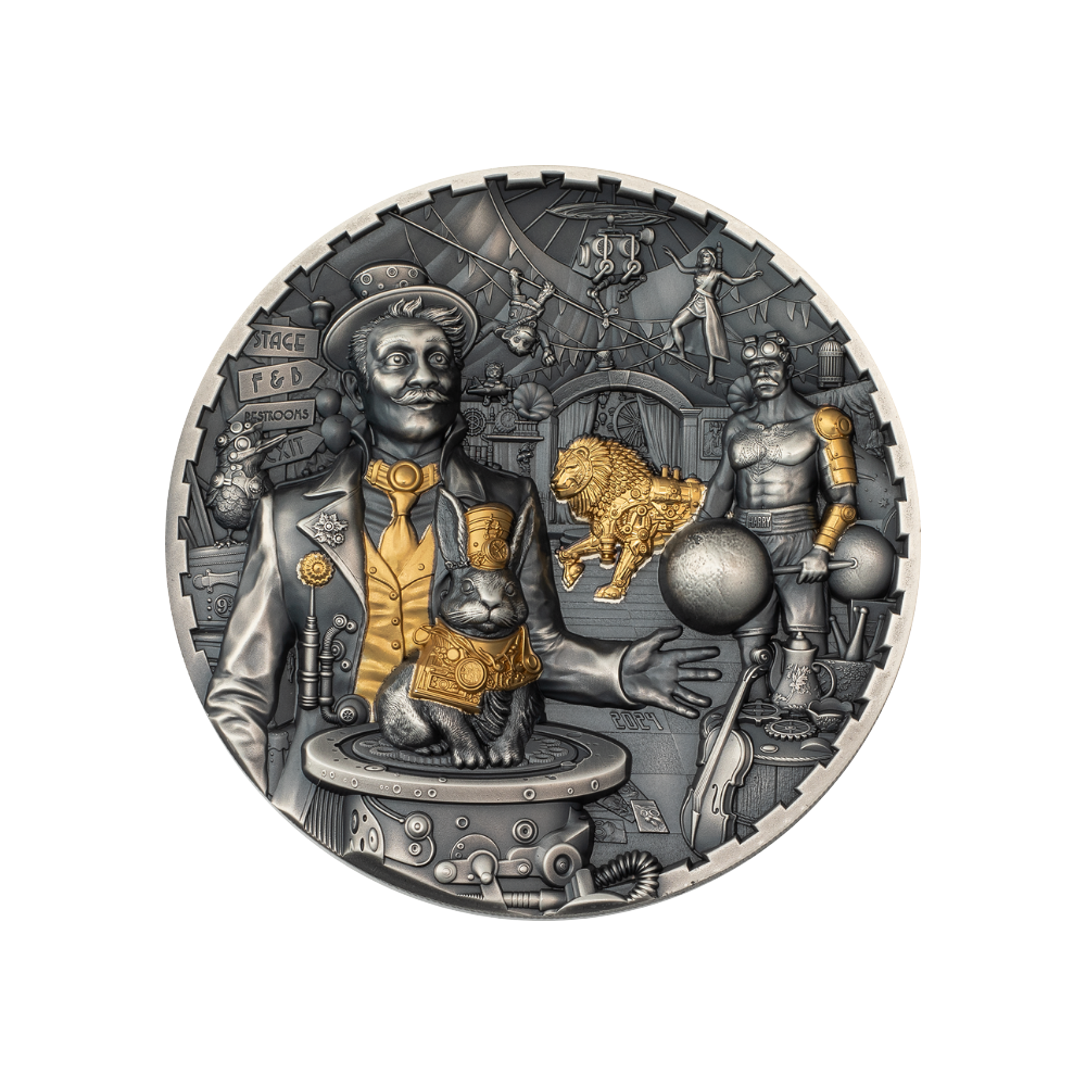 CARNIVAL Steampunk 3 Oz Silver Coin $20 Cook Islands 2024