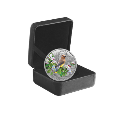 CEDAR WAXWING Colourful Birds 1 Oz Silver Coin $20 Canada 2022