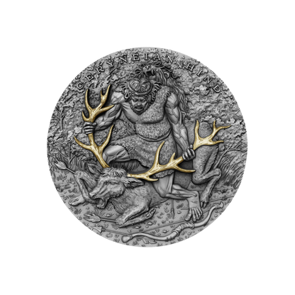 CERYNEIAN HIND Twelve Labours of Hercules 2 Oz Silver Coin $5 Niue 2020