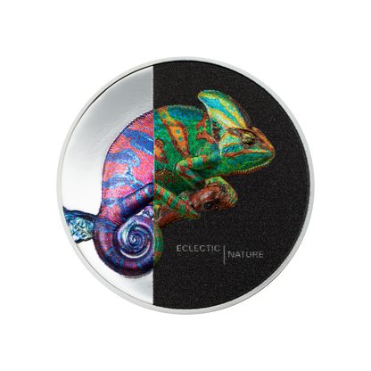 CHAMELEON Eclectic Nature 1 Oz Silver Coin $5 Cook Islands 2023