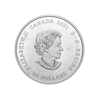 CHAMPLAIN AND THE ASTROLABE Lost Then Found Silver Coin $50 Canada 2021